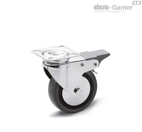 RE.C7-SBF Castors for general use Turning plate bracket, with brake